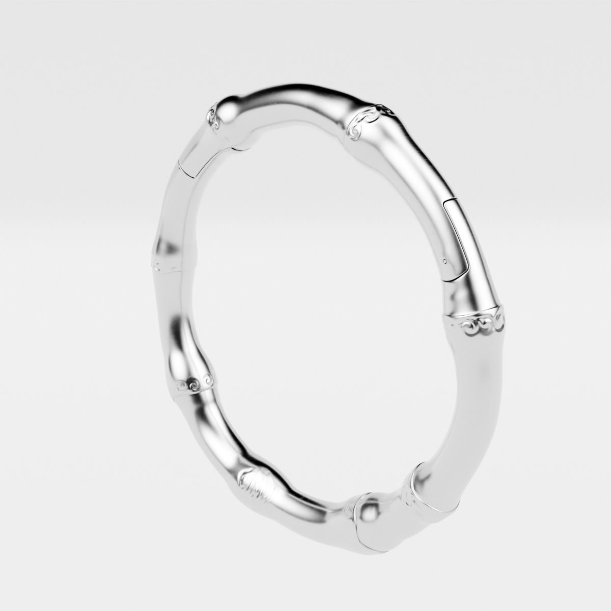 Bamboo Necklace 3D model_2