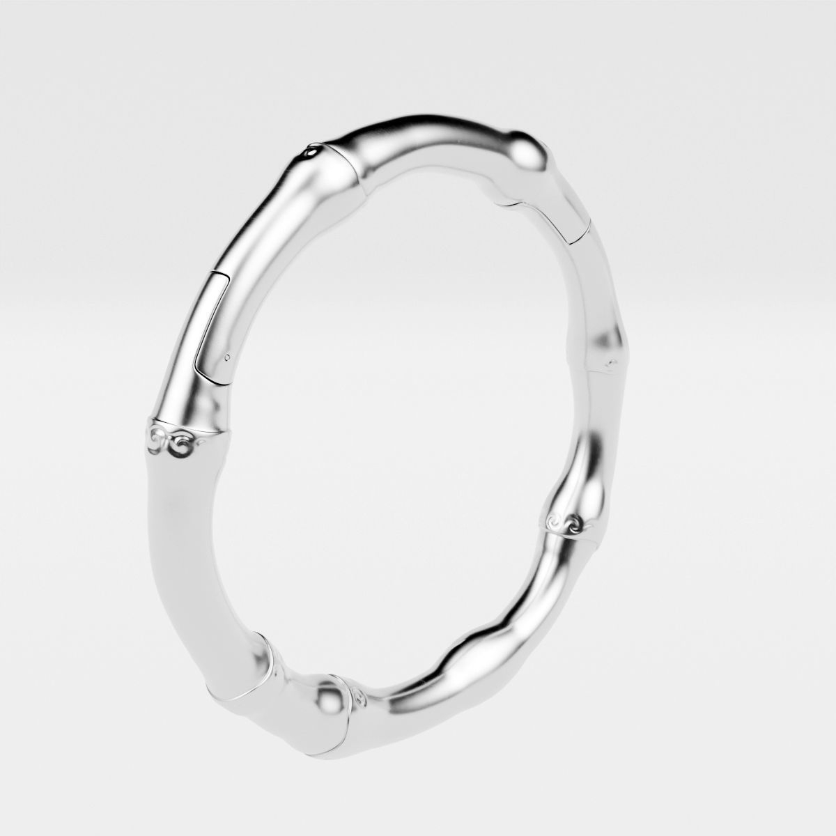 Bamboo Necklace 3D model_4