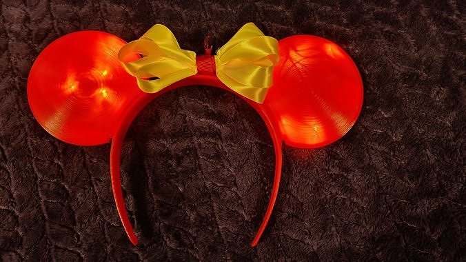 Light-up Slide on Complete Mickey Mouse Headband Set 3D print model