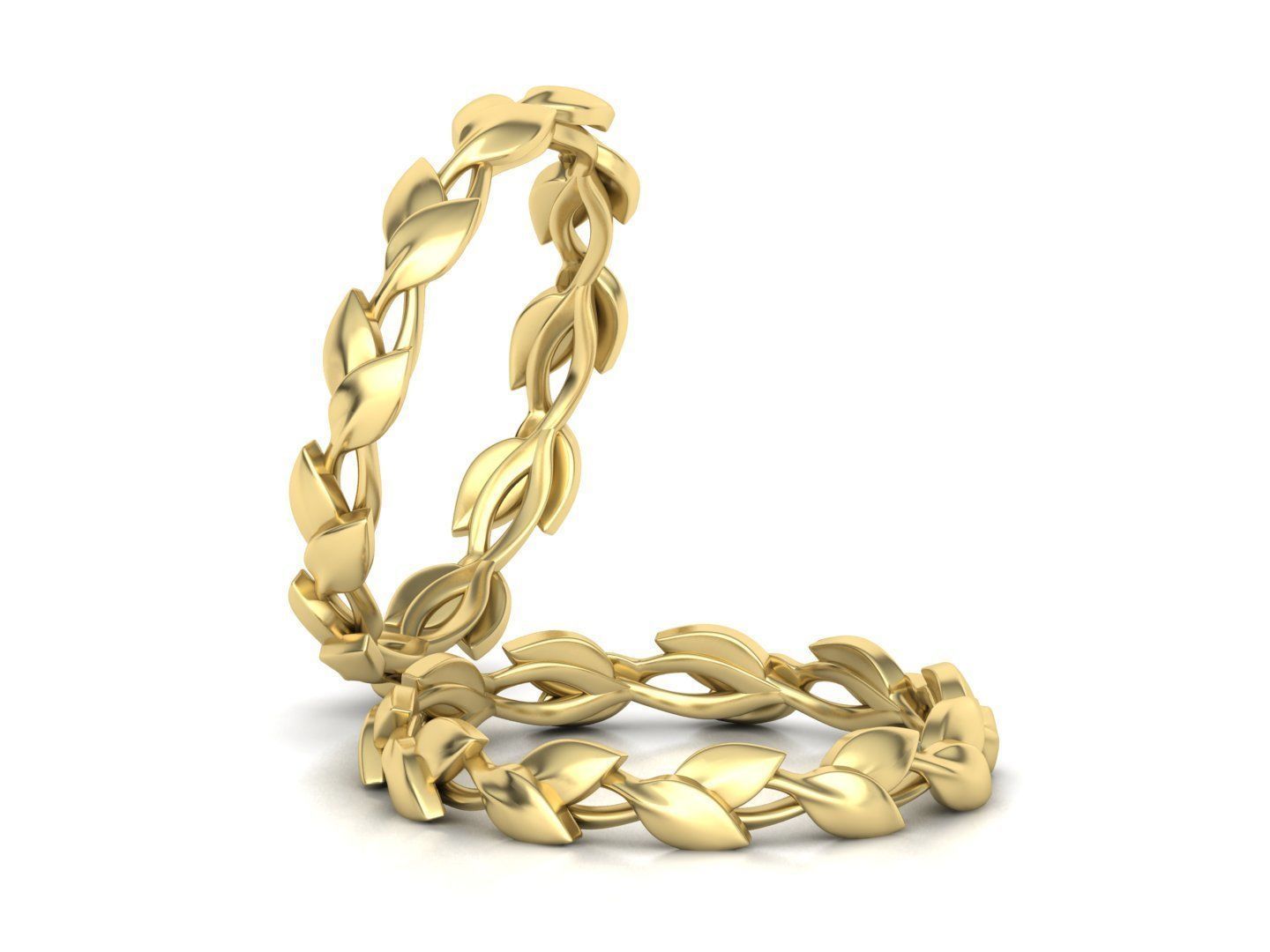 Leaves Floral Wedding band ring 3dmodel Own design 3D print model_4