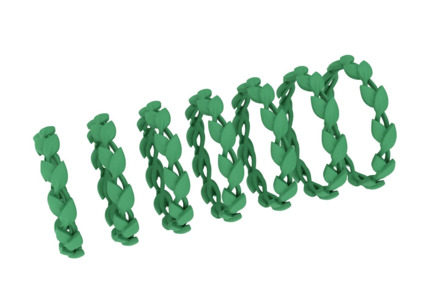 Leaves Floral Wedding band ring 3dmodel Own design 3D print model_8