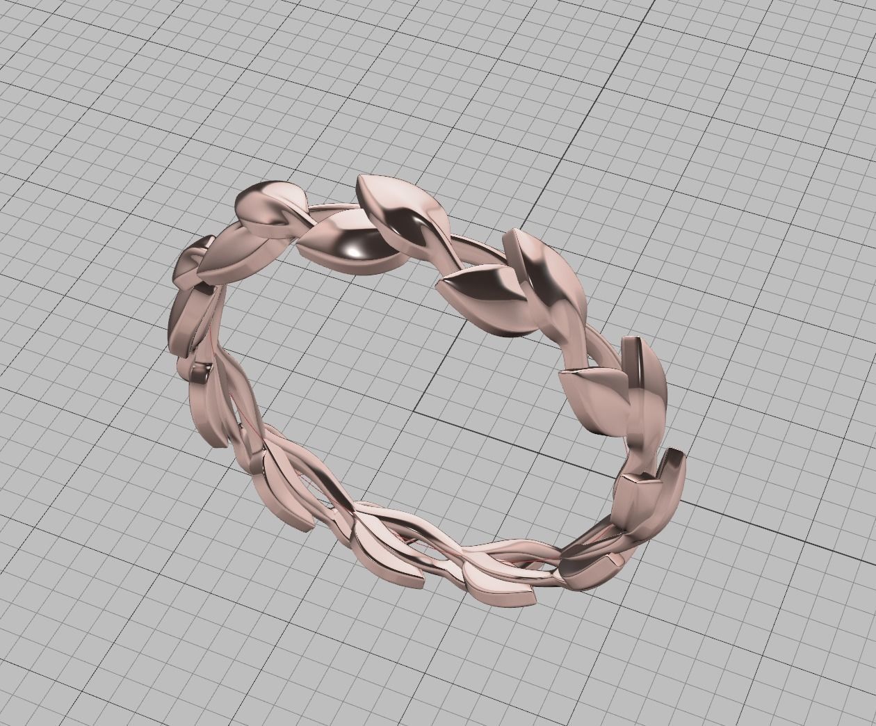 Leaves Floral Wedding band ring 3dmodel Own design 3D print model_12