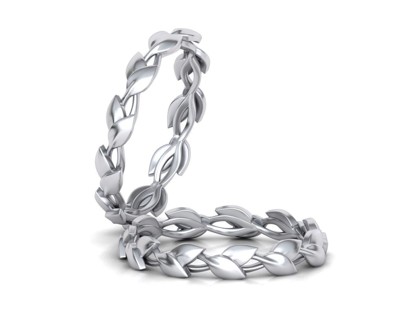 Leaves Floral Wedding band ring 3dmodel Own design 3D print model_2