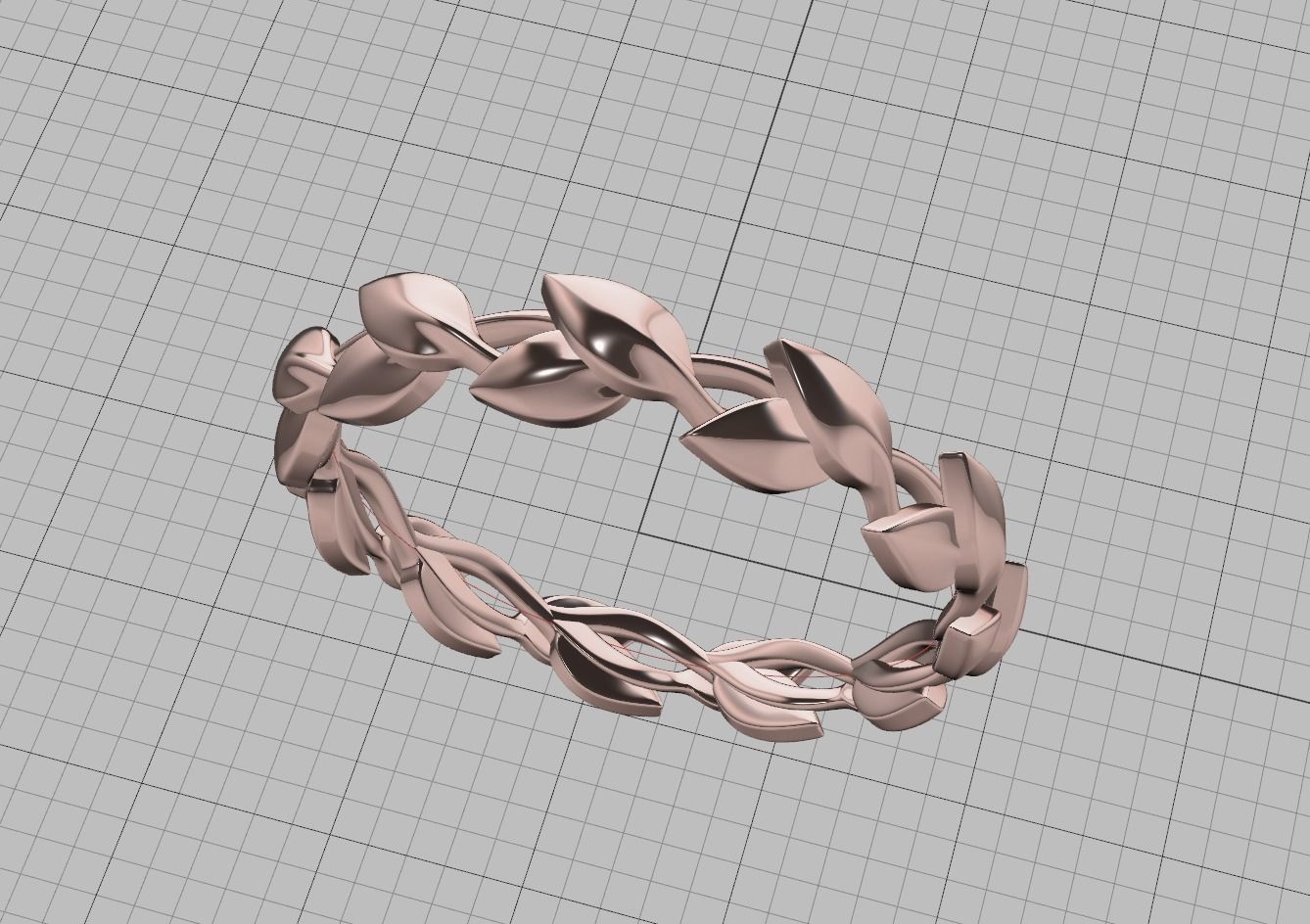 Leaves Floral Wedding band ring 3dmodel Own design 3D print model_14