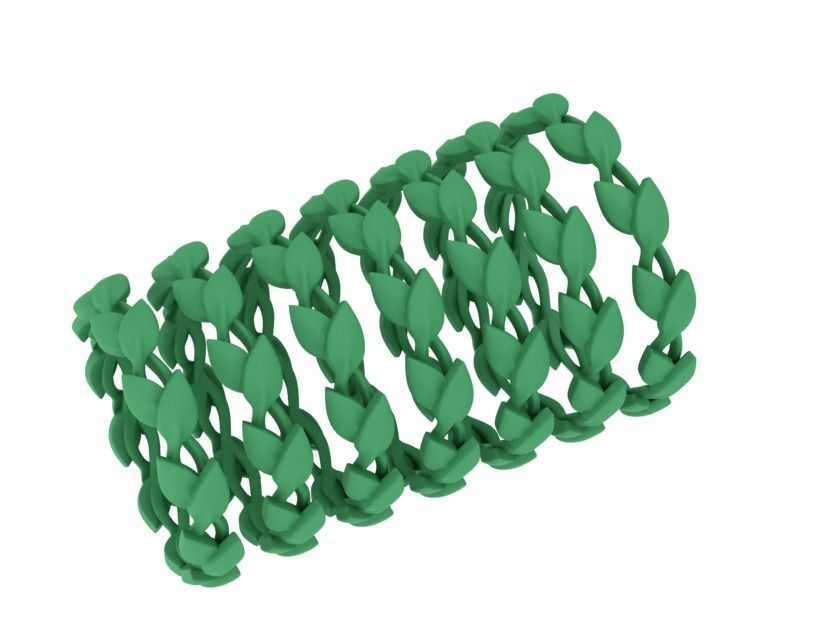 Leaves Floral Wedding band ring 3dmodel Own design 3D print model_15