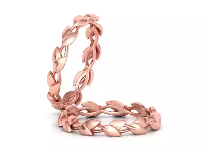 Leaves Floral Wedding band ring 3dmodel Own design 3D print model