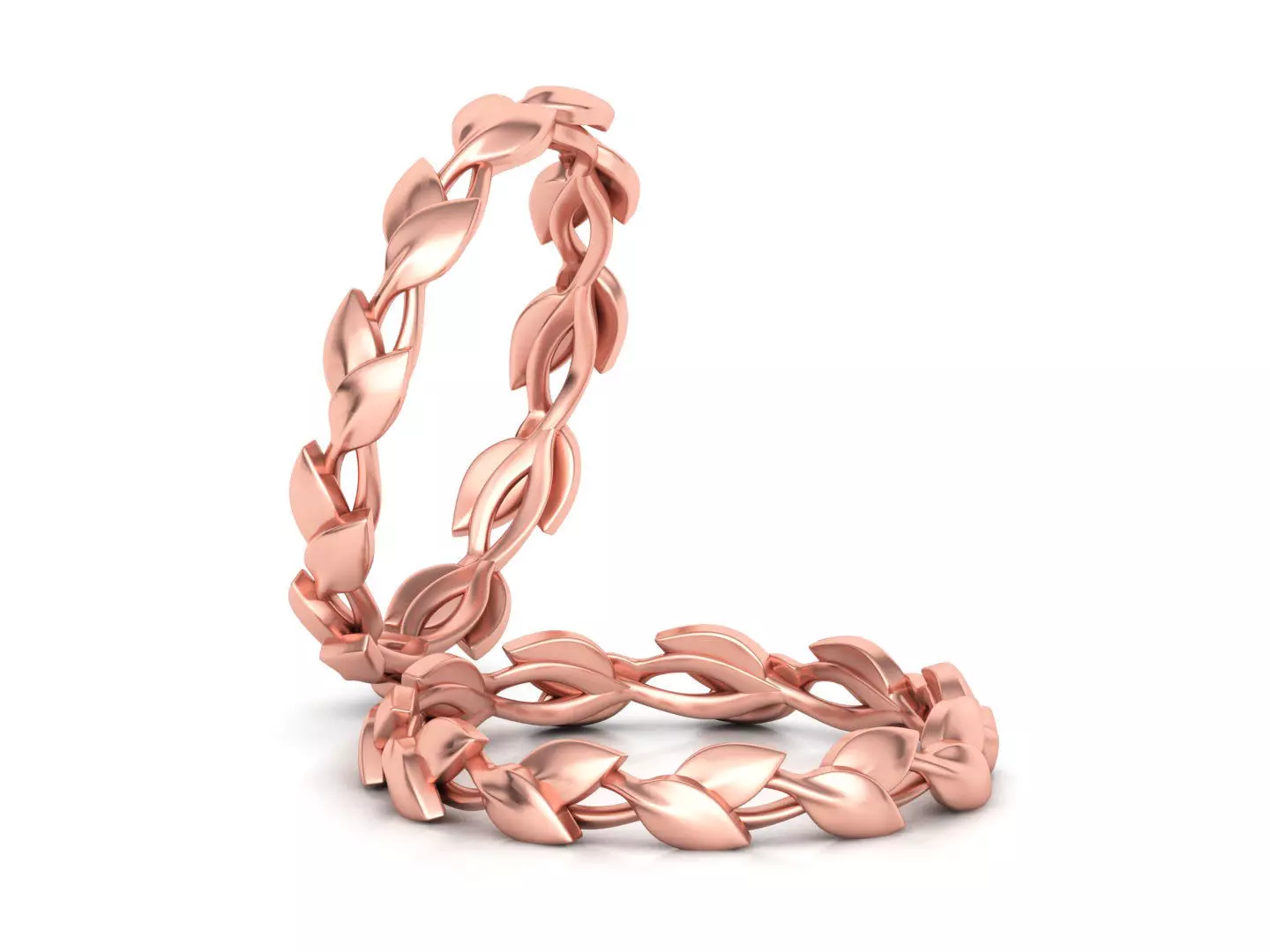 Leaves Floral Wedding band ring 3dmodel Own design 3D print model_0