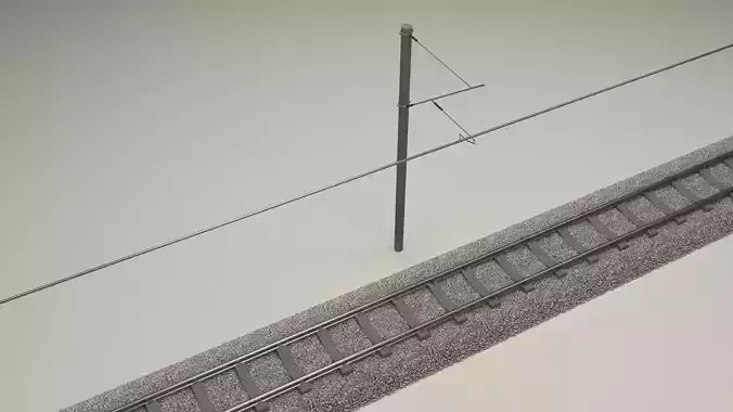 Train Track Electrified 3D model