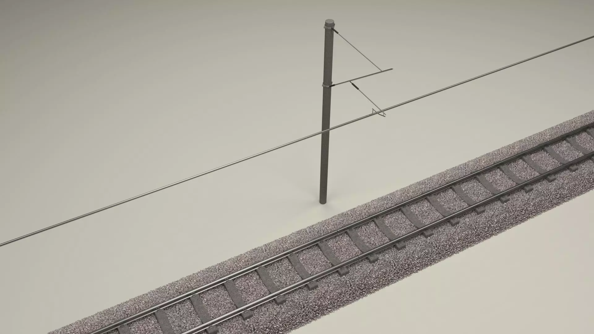 Train Track Electrified 3D model