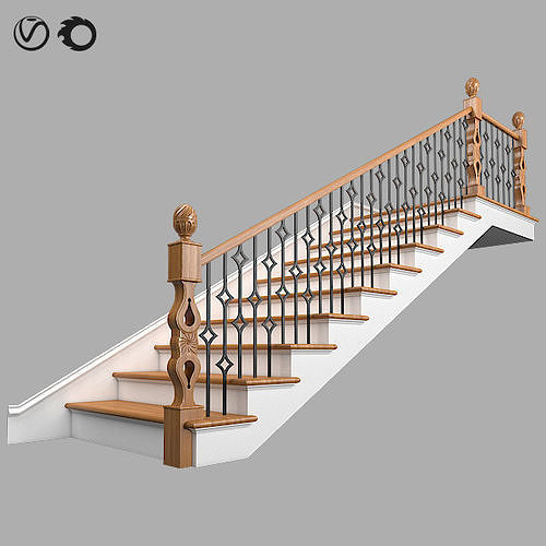Classic stairs 3D model