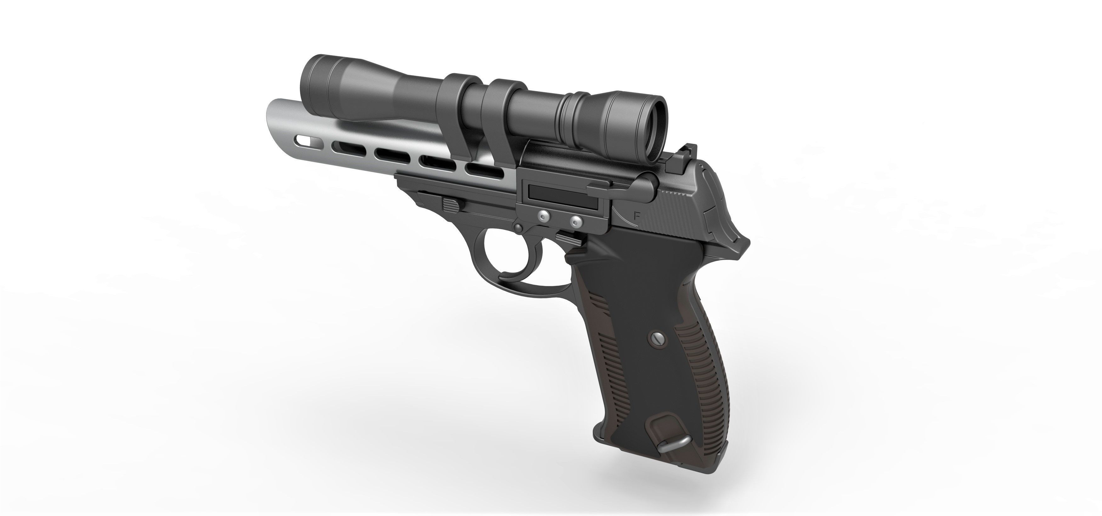 Moff Gideon Blaster pistol from The Mandalorian TV series 3D model_9
