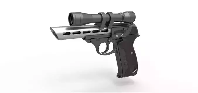 Moff Gideon Blaster pistol from The Mandalorian TV series 3D model Moff Gideon Blaster pistol from The Mandalorian TV series 3D model