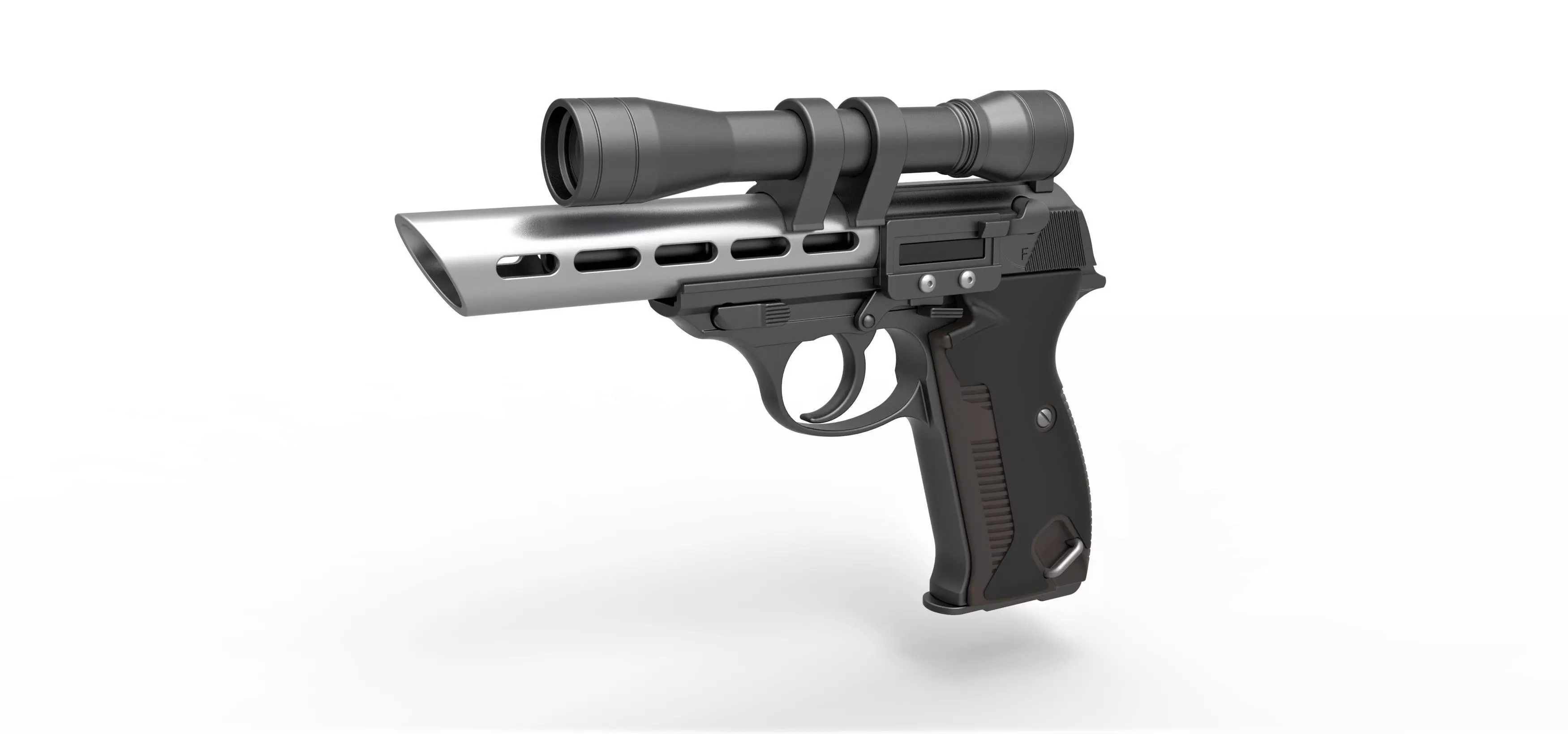 Moff Gideon Blaster pistol from The Mandalorian TV series 3D model_0