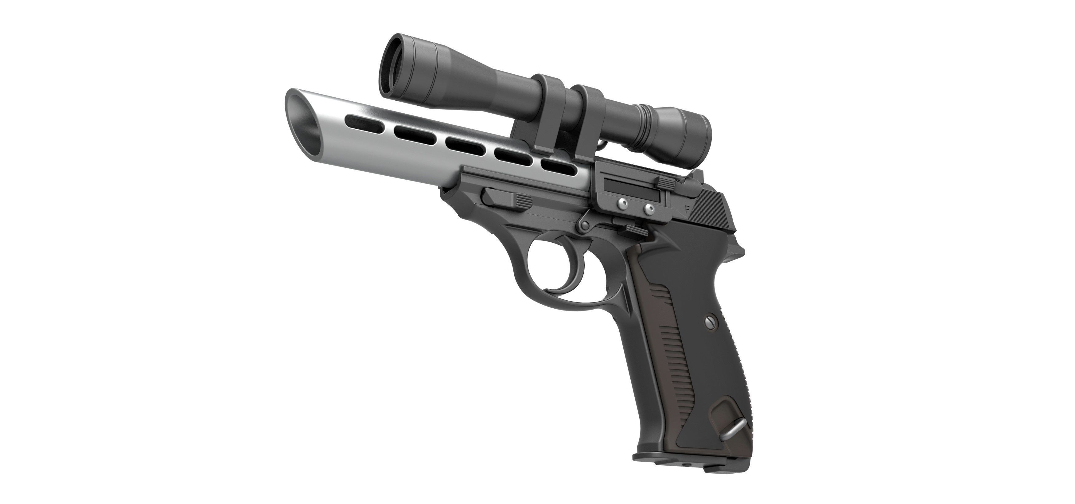 Moff Gideon Blaster pistol from The Mandalorian TV series 3D model_2