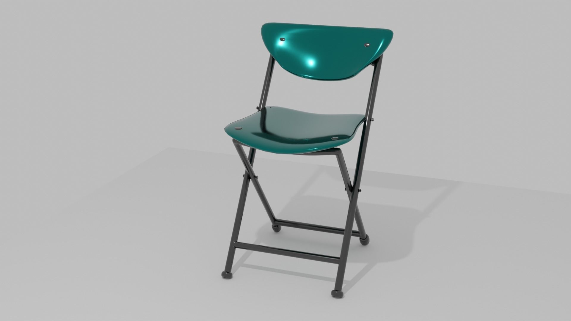 Folding Chair Low-poly 3D model_1
