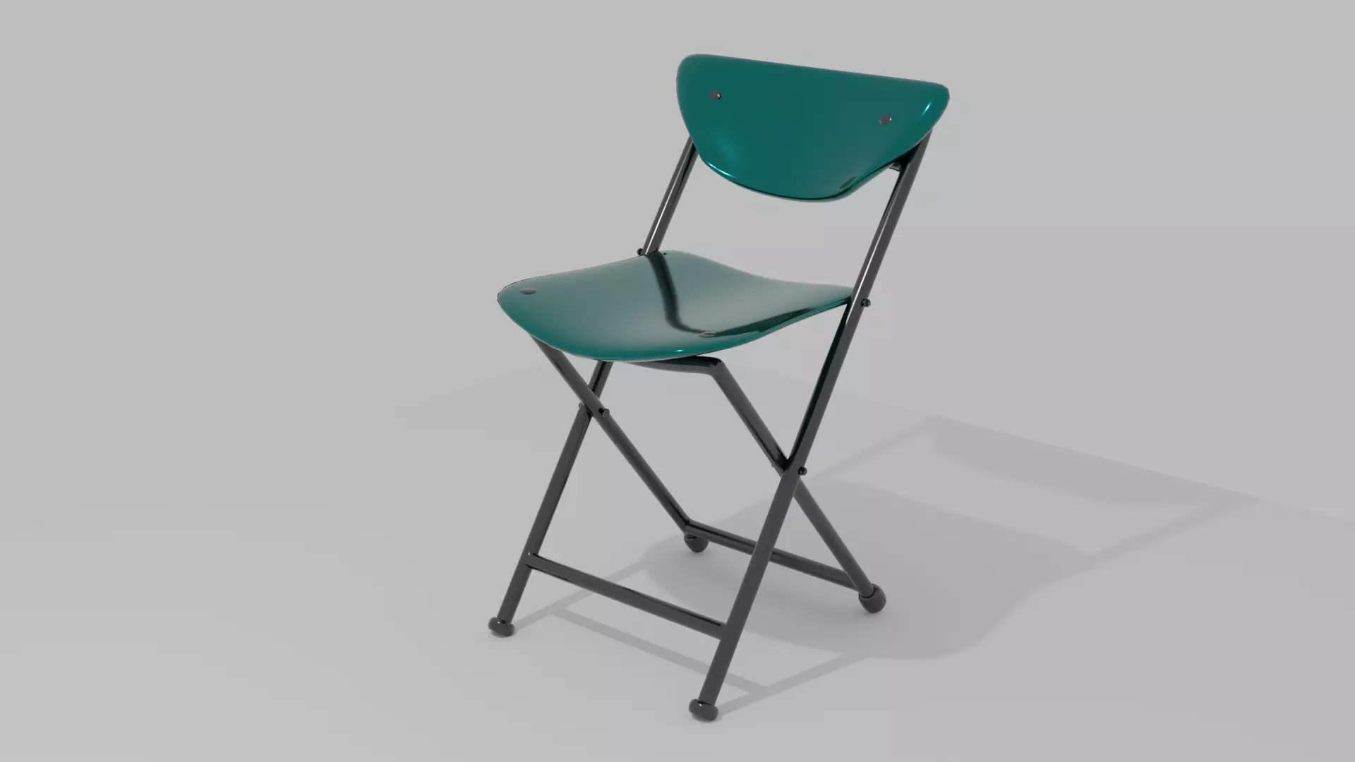 Folding Chair Low-poly 3D model_0