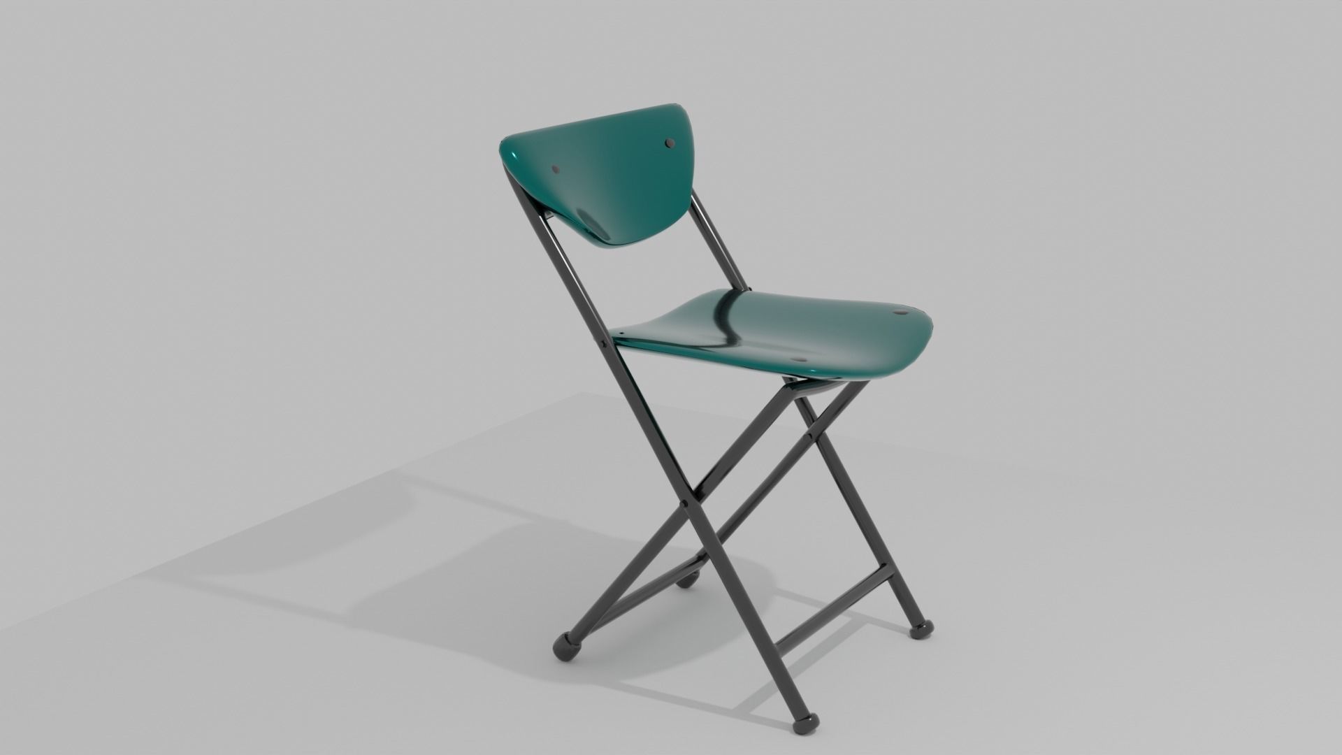 Folding Chair Low-poly 3D model_4