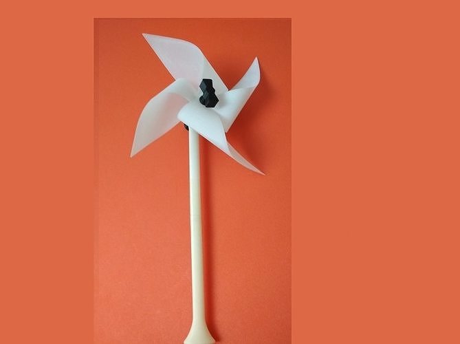 Printable Windmill Spinner Toy for Kids 3D print model