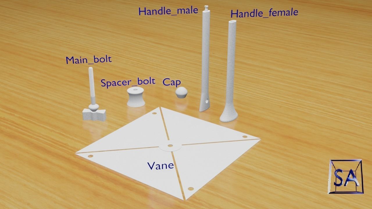 Printable Windmill Spinner Toy for Kids 3D print model_2