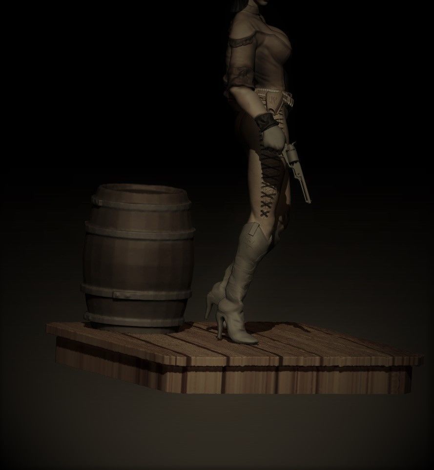 Wester Girl 70cm 3D print model_7