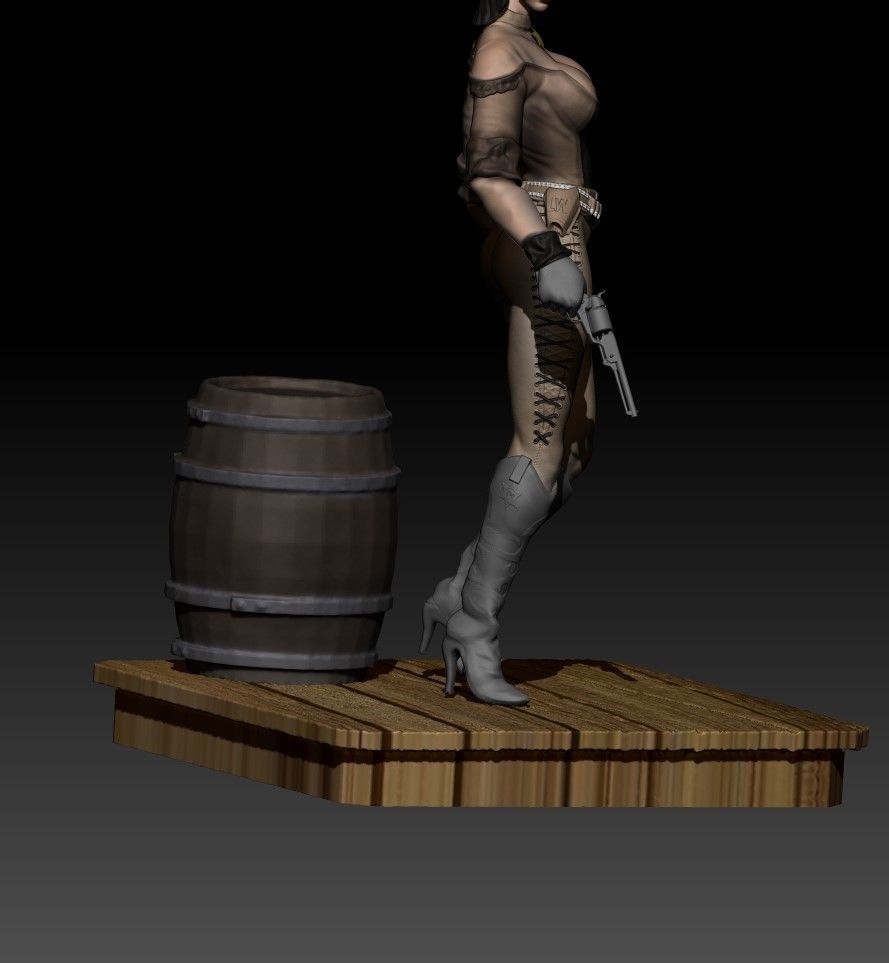 Wester Girl 70cm 3D print model_9