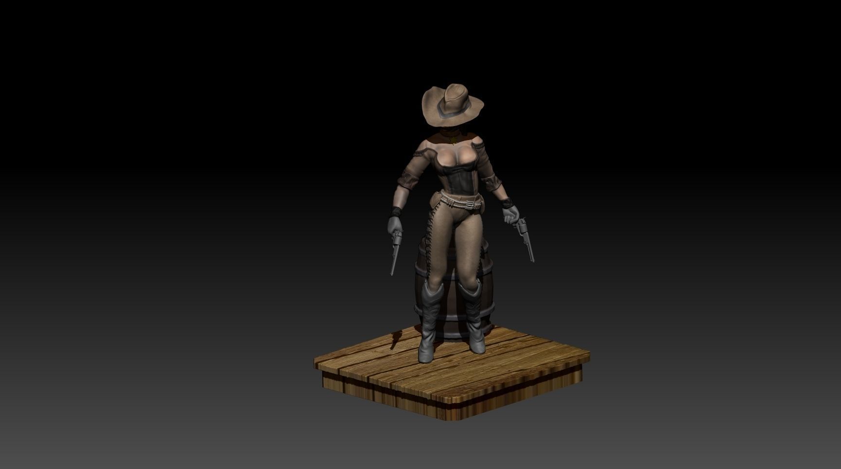 Wester Girl 70cm 3D print model_12