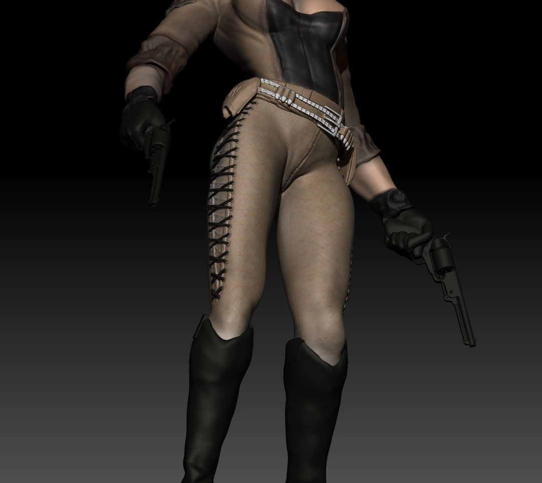 Wester Girl 70cm 3D print model_8