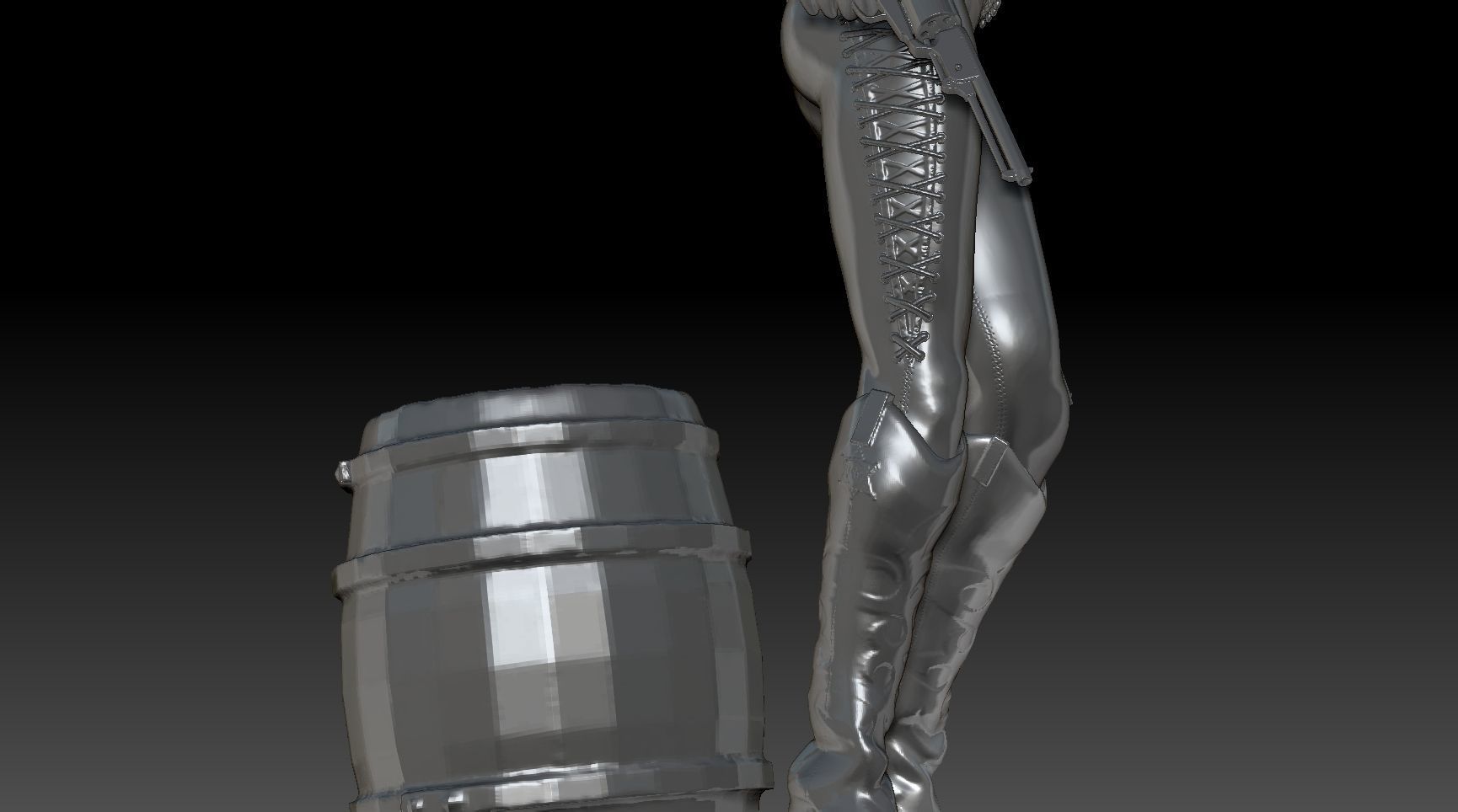 Wester Girl 70cm 3D print model_11