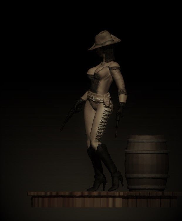 Wester Girl 70cm 3D print model_6