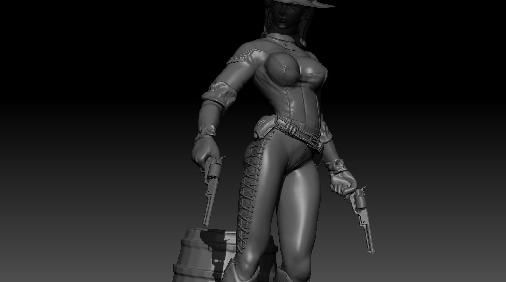 Wester Girl 70cm 3D print model_13