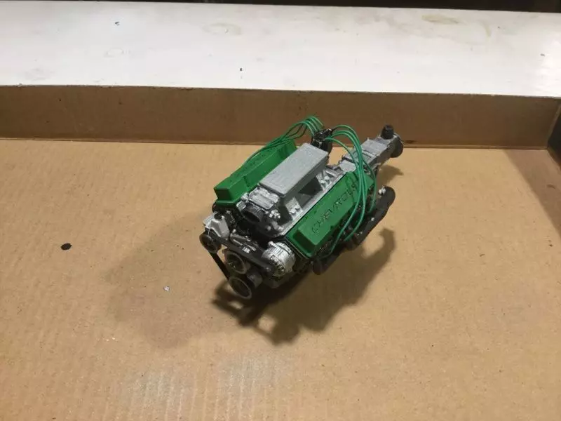 1-12 scale Chevrolet engine and transmision 3D print model_0