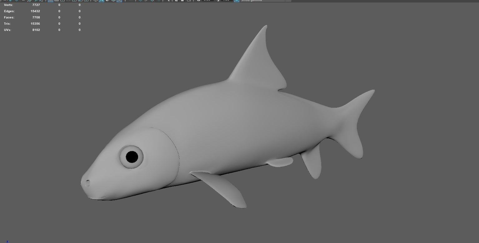 Cartoon Fish Low-poly 3D model_2
