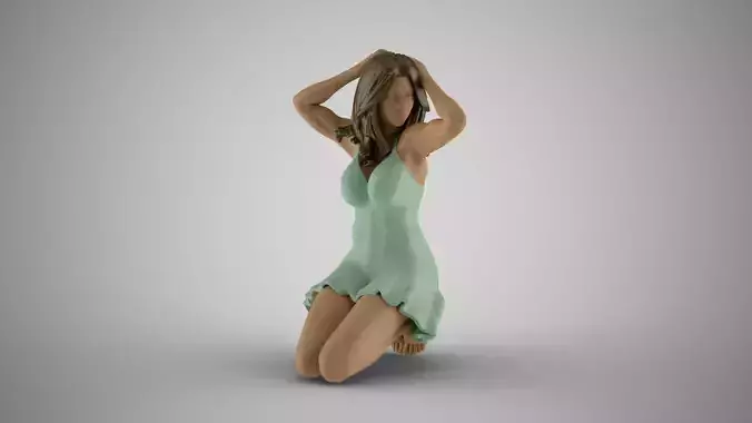 Girl Sitting on Knees