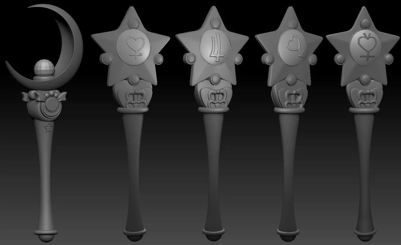Sailor scouts scepters From the Inner Senshi PACK 3D print model