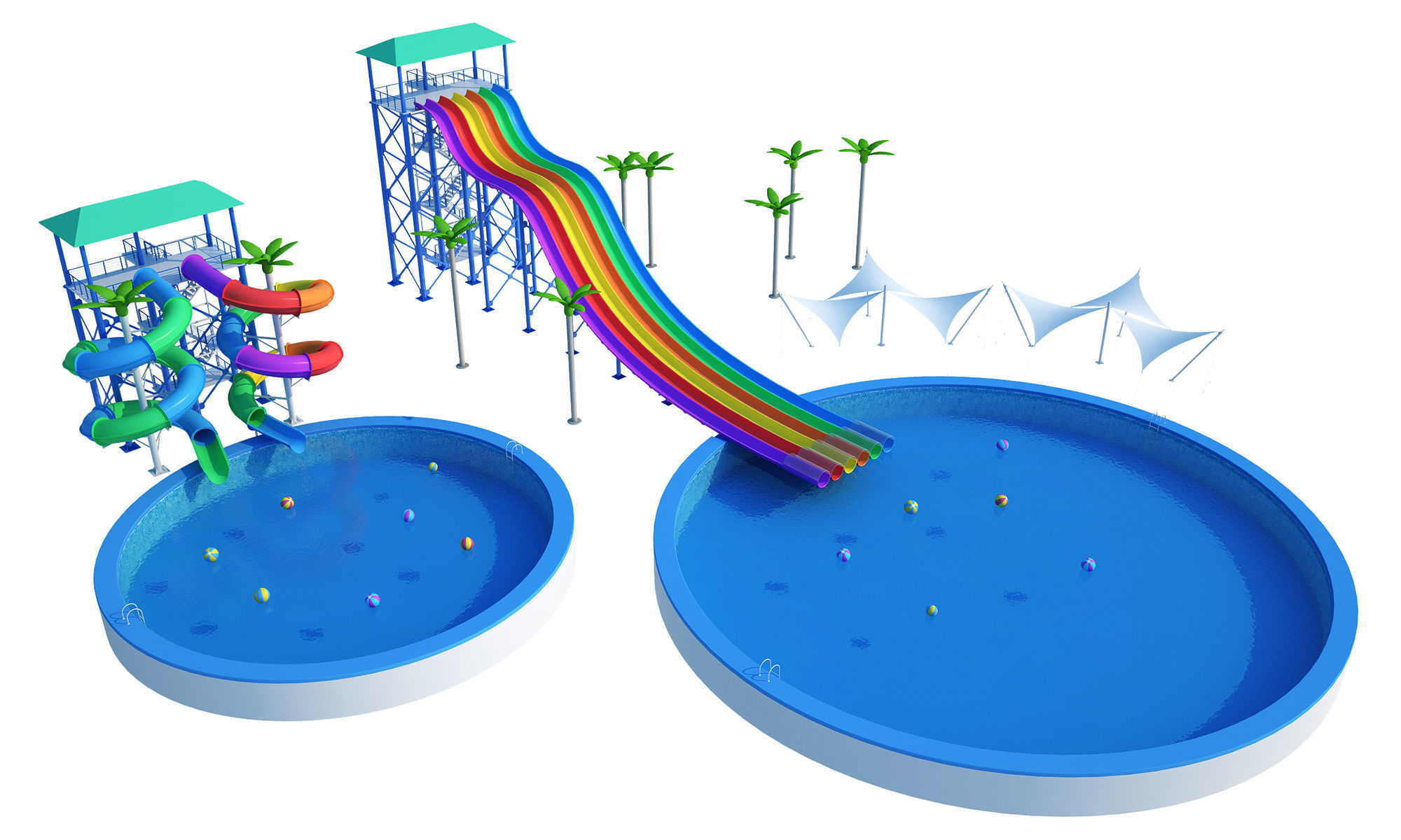 Water Slides 3D model_2