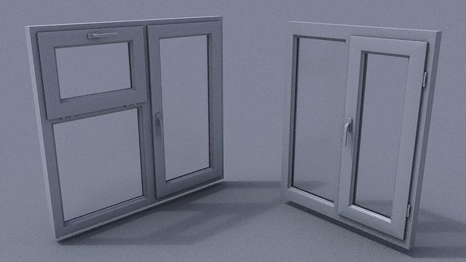  two windows Free low-poly 3D model