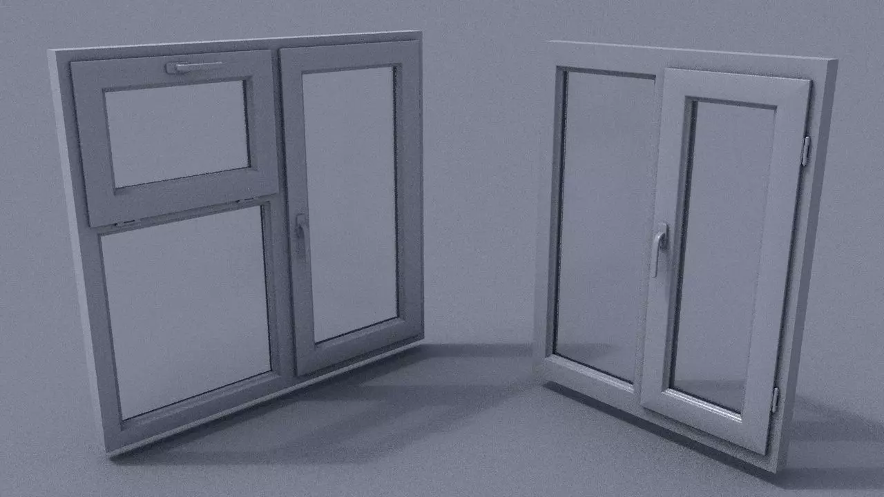 two windows Free low-poly 3D model