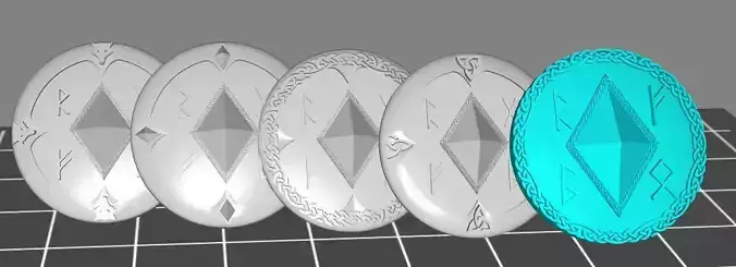 5 Wolf marine style viking storm shield diamond set