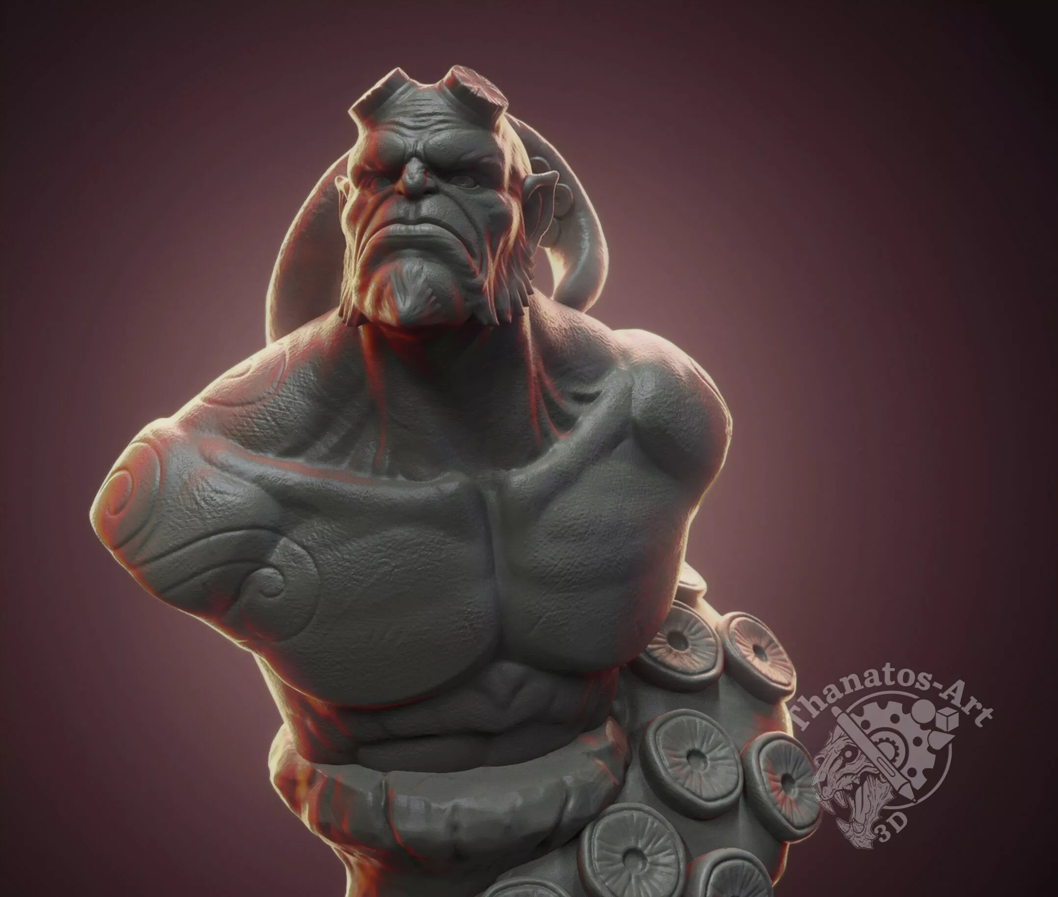 Hellboy Bust Fan Art Free 3D print model