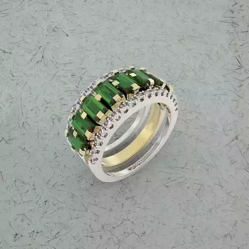 TRIPLE RING AND BAGUETTE