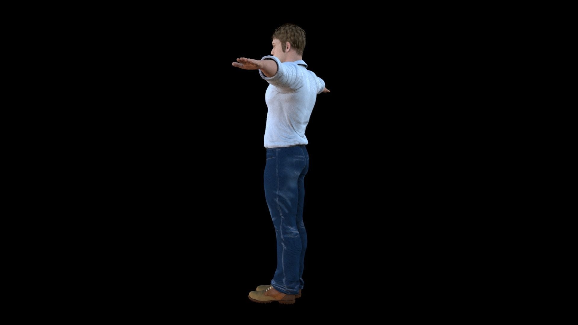 Human game ready rigged Low-poly 3D model_6