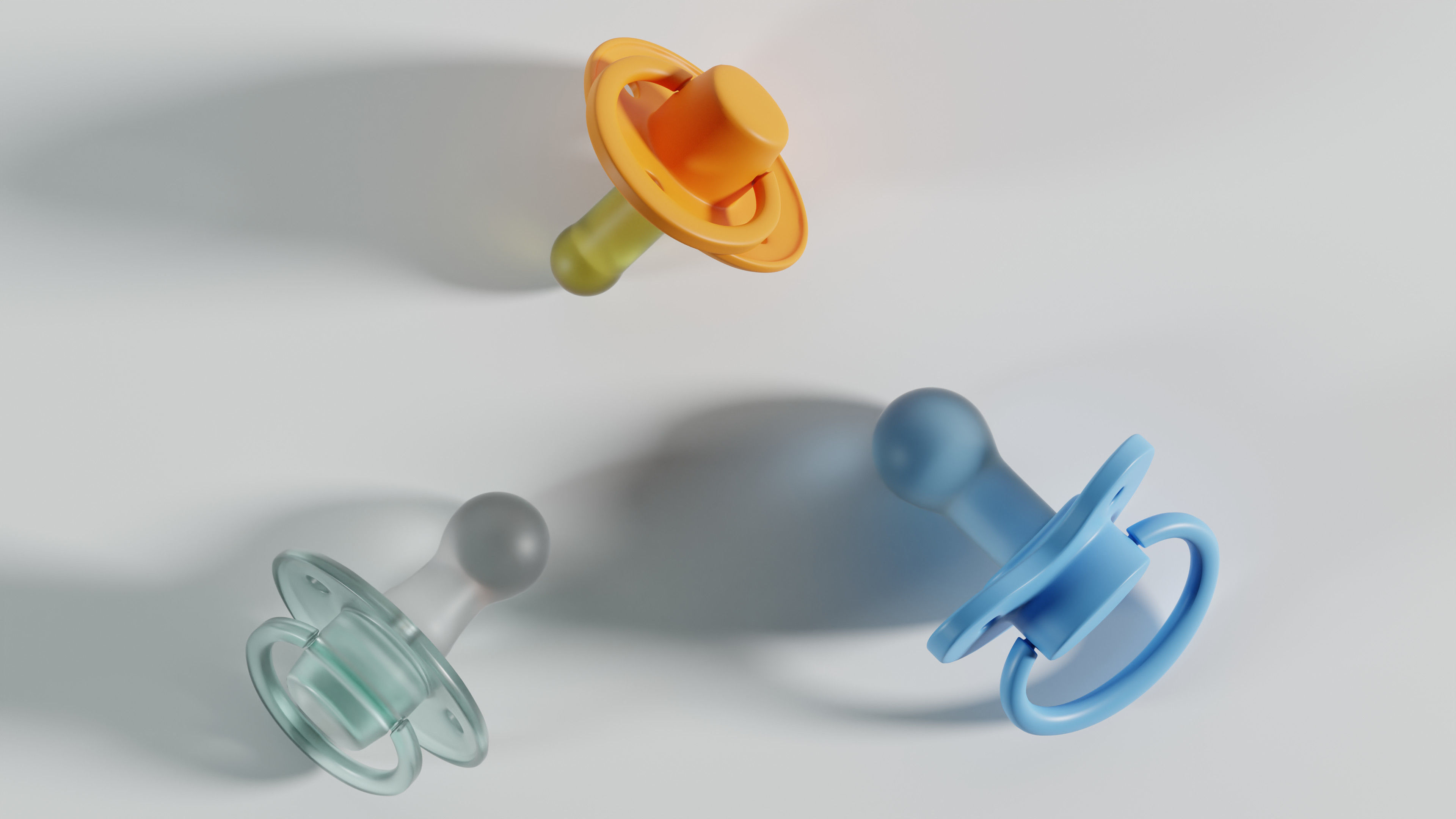 Pacifier three pacifiers 3D model_6