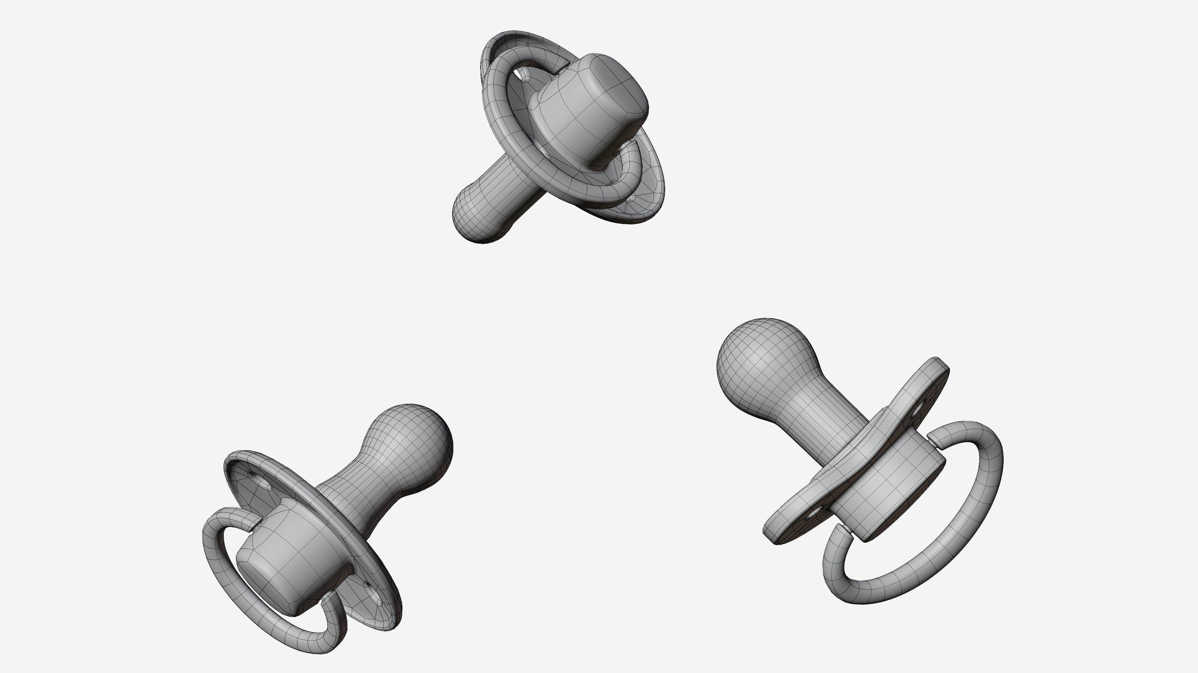 Pacifier three pacifiers 3D model_7