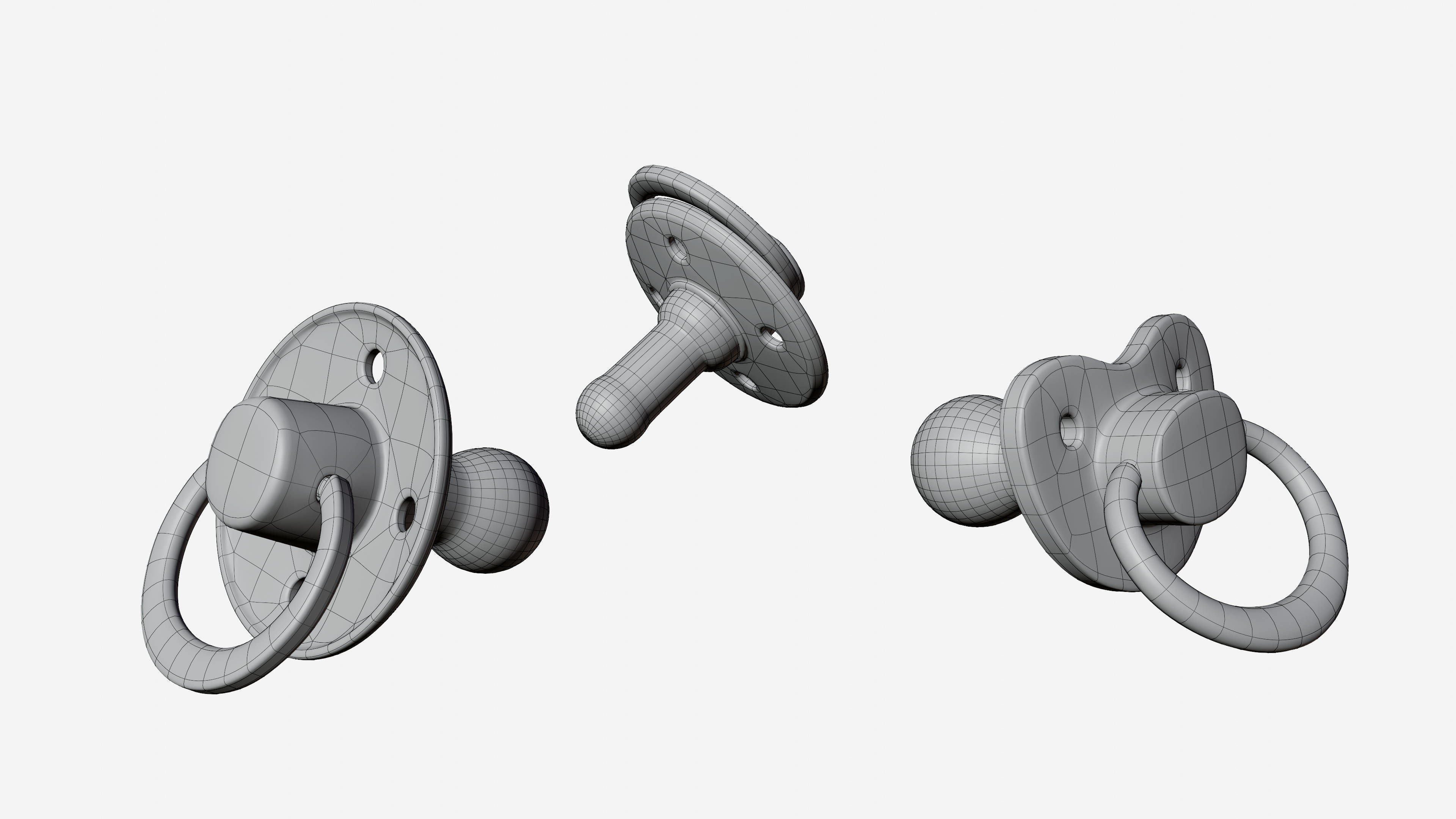 Pacifier three pacifiers 3D model_1