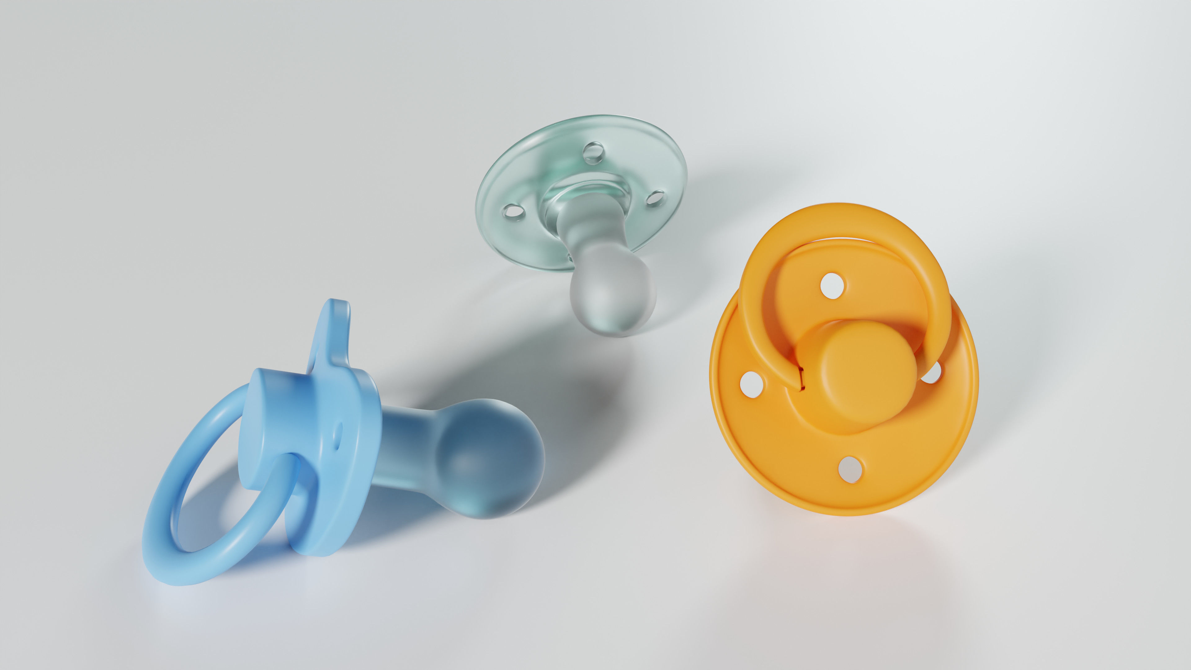 Pacifier three pacifiers 3D model_2