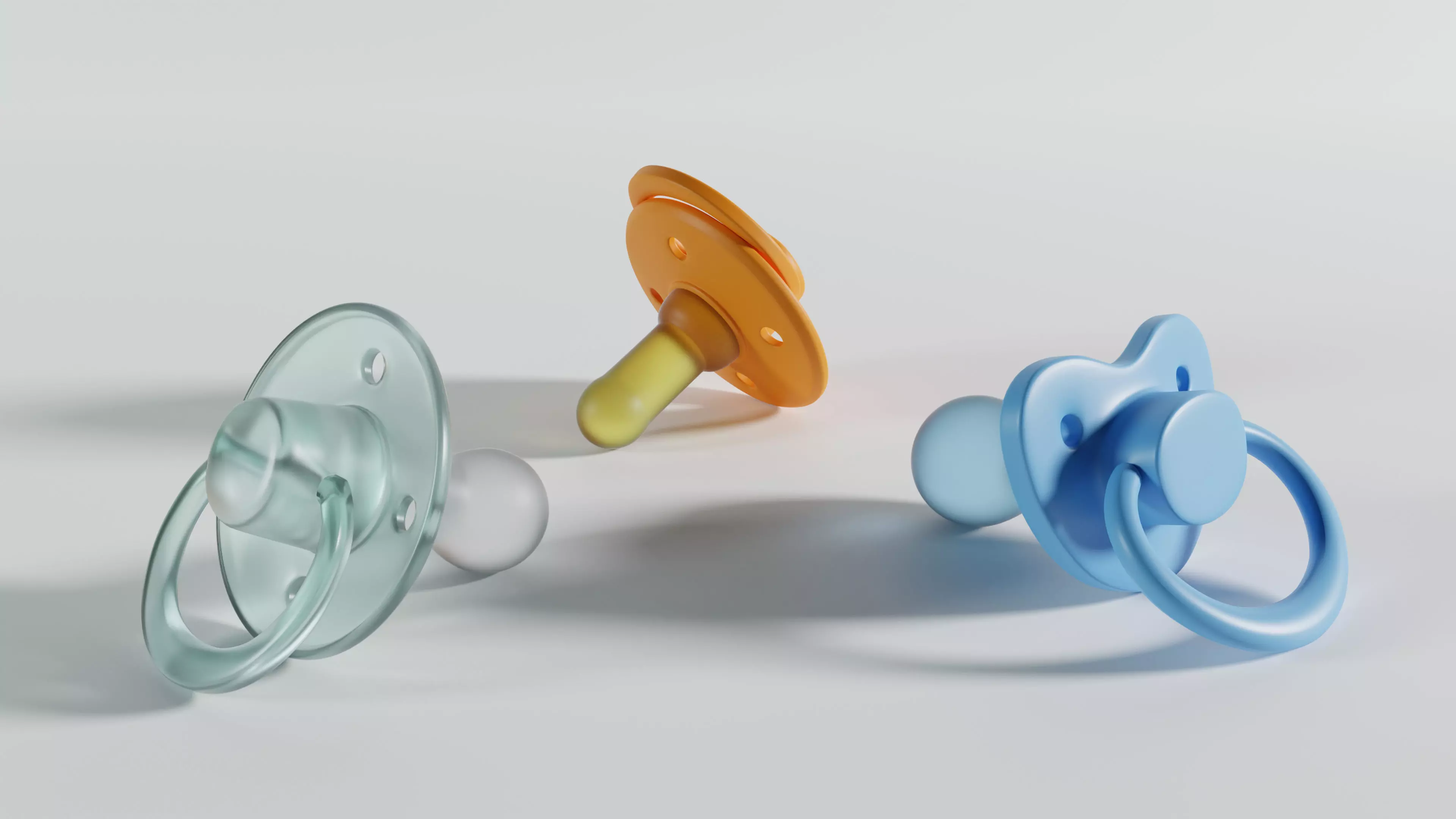 Pacifier three pacifiers 3D model_0