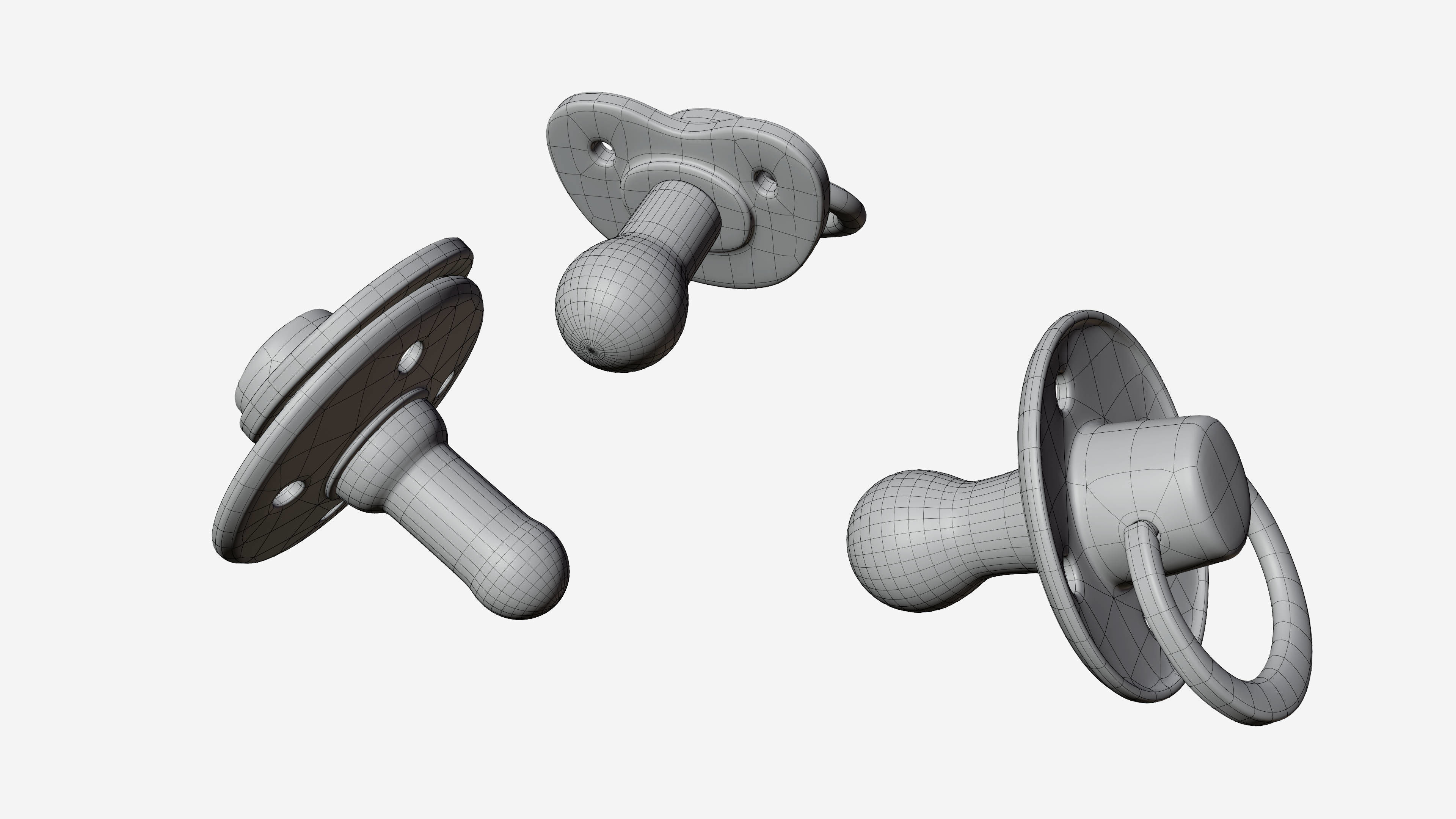 Pacifier three pacifiers 3D model_5