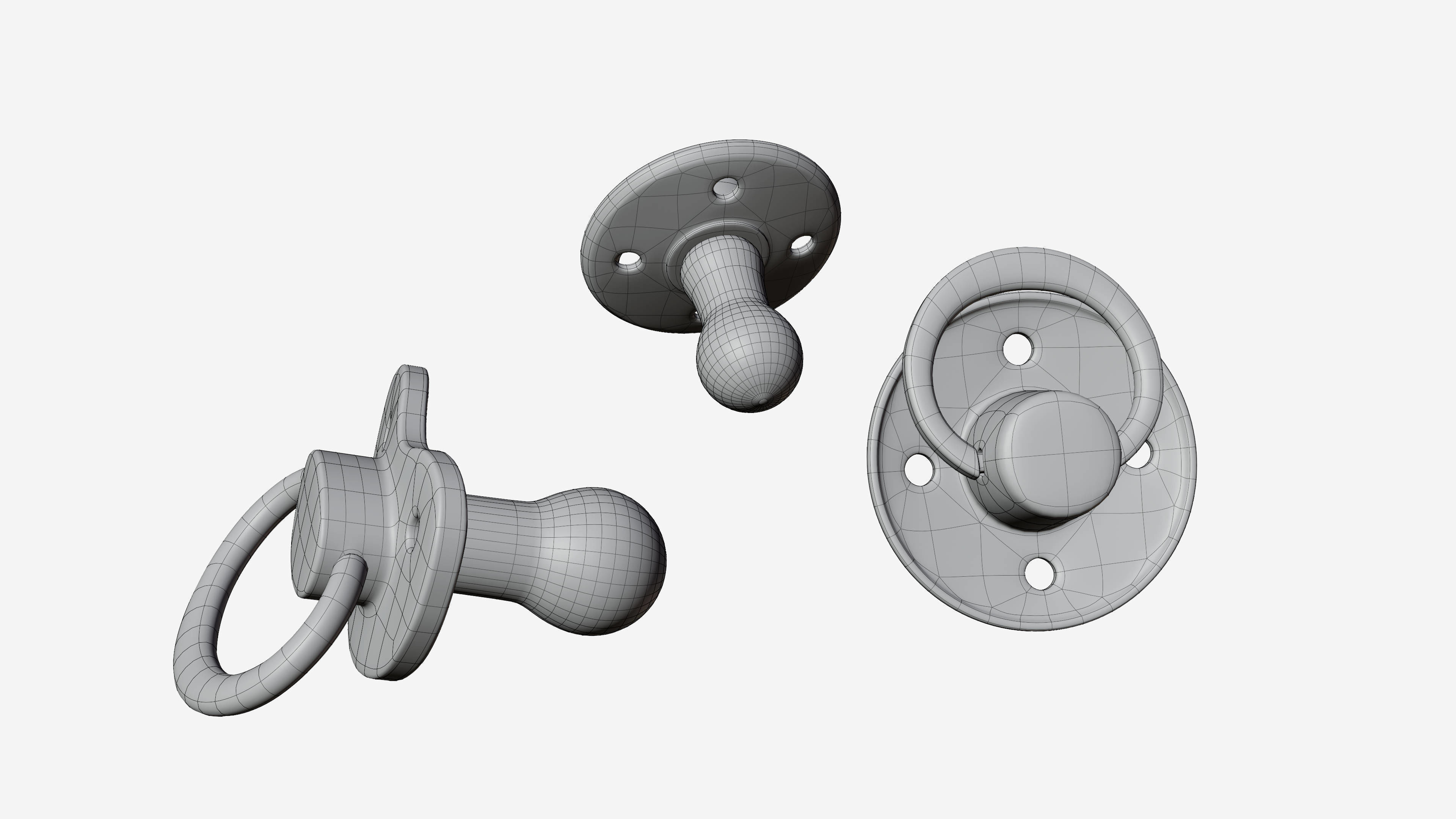 Pacifier three pacifiers 3D model_3