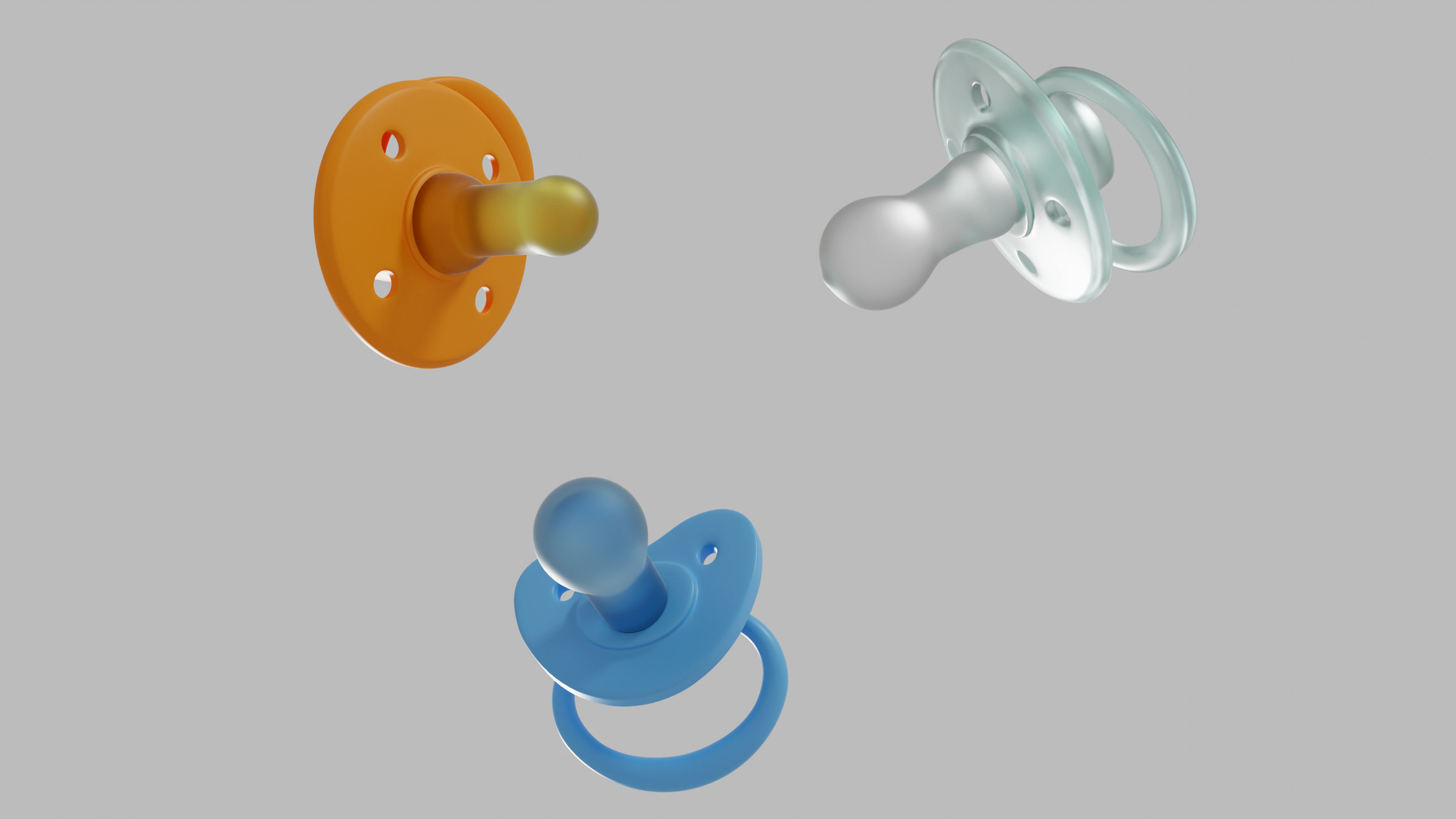 Pacifier three pacifiers 3D model_8