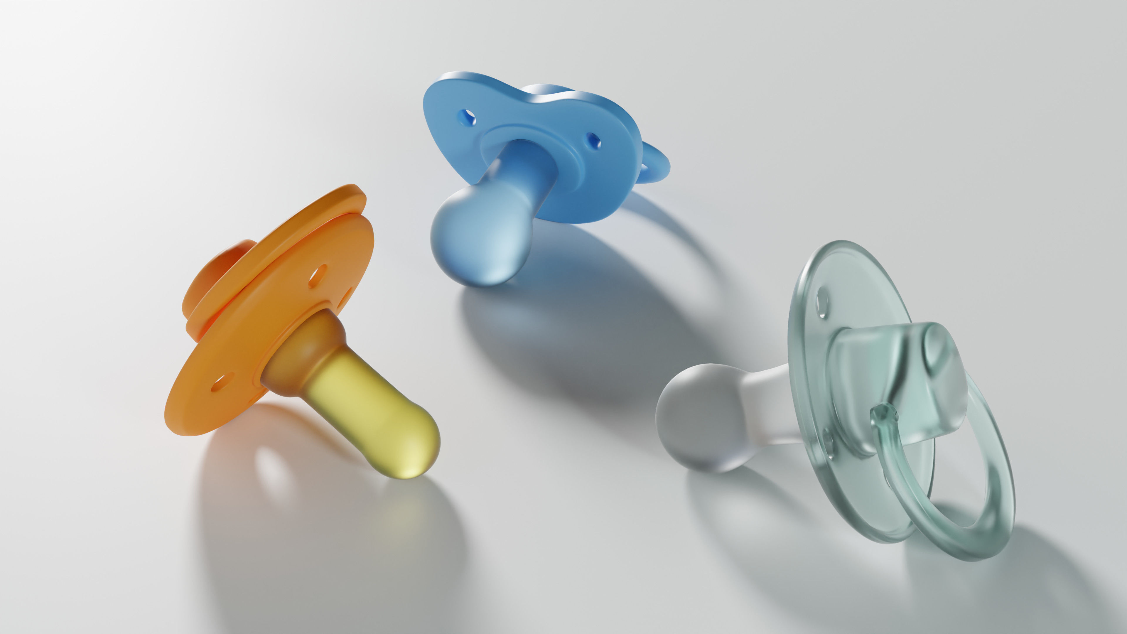 Pacifier three pacifiers 3D model_4
